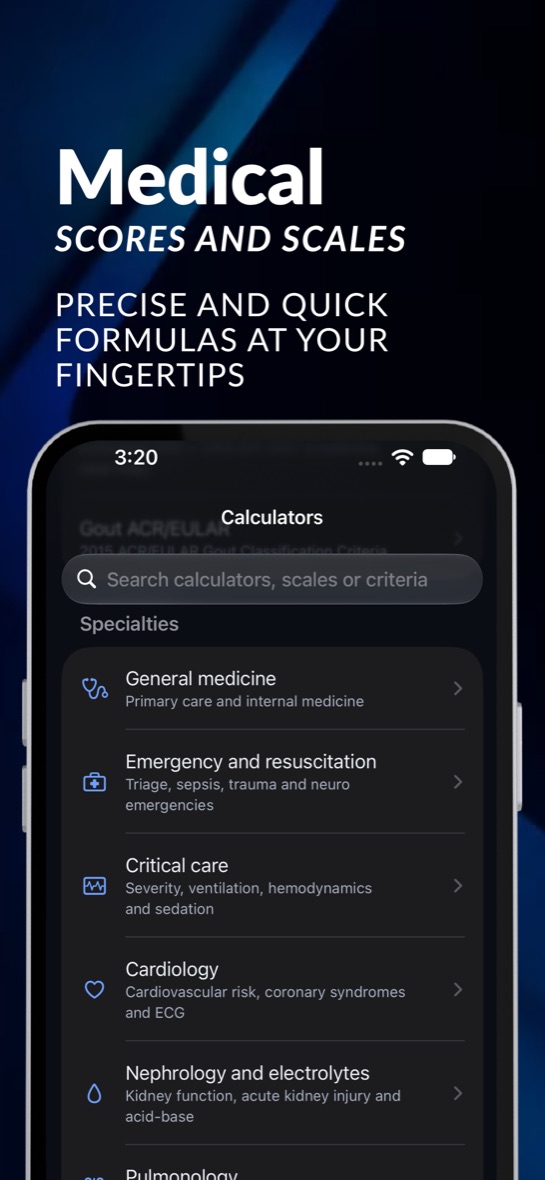 Kalquis calculators organized by specialty